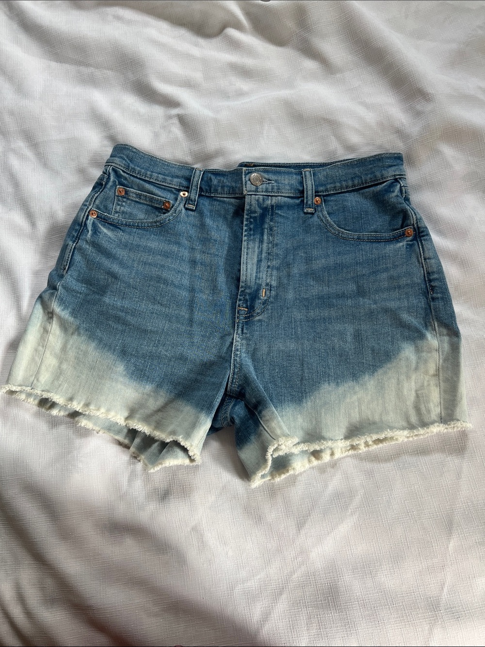 GAP Blue Ombre Frayed Hem Denim Shorts